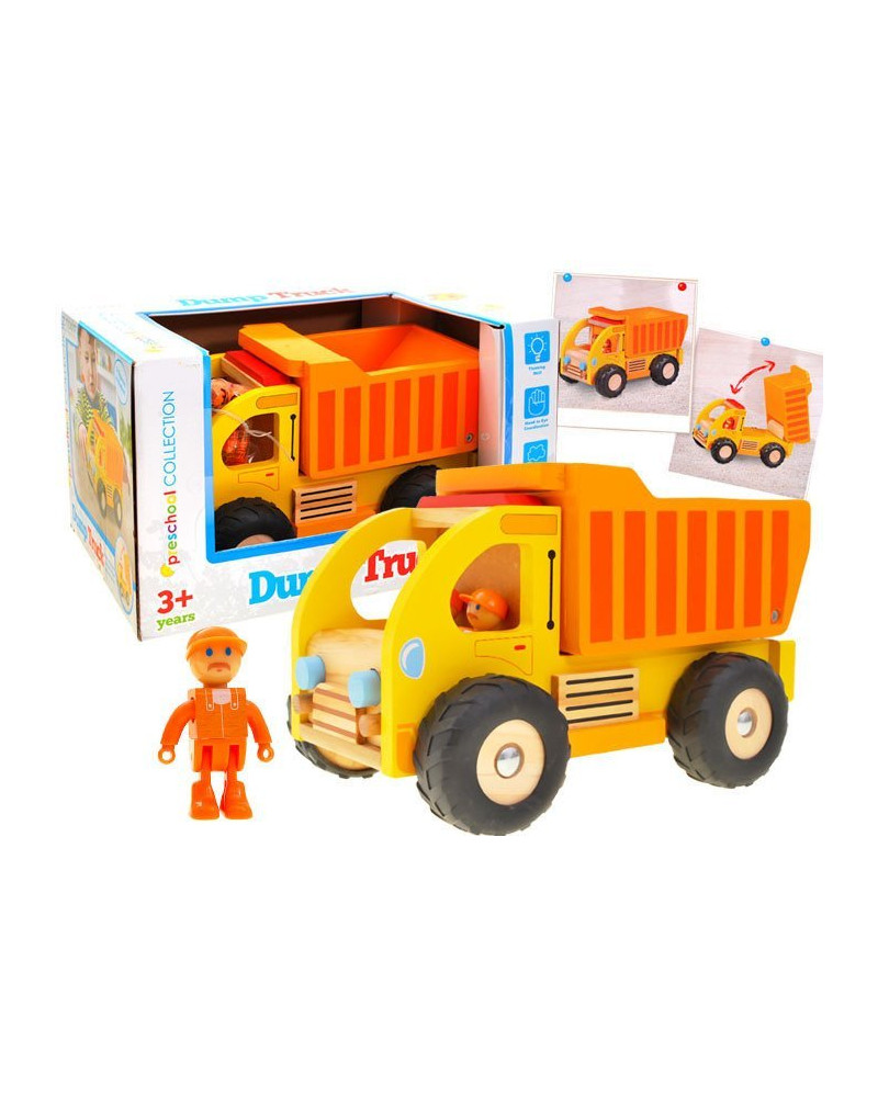 Drewniane auto  WYWROTKA ŚMIECIARKA ZA1810