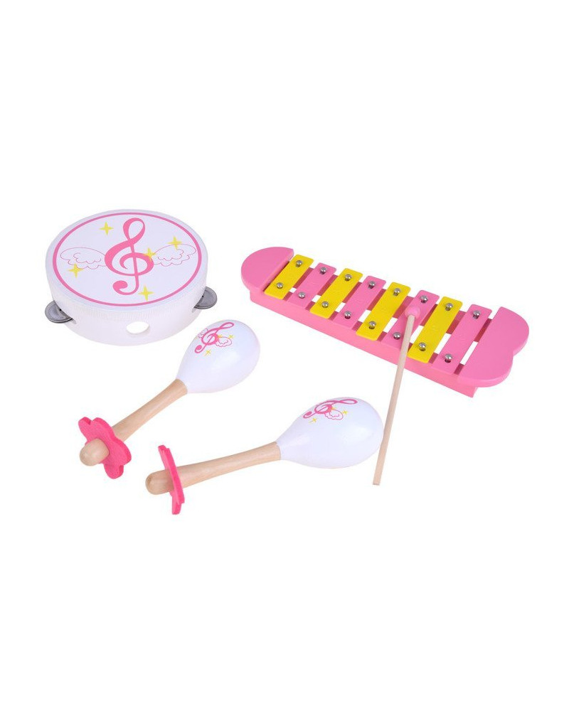 Drewniane instrumenty cymbałki tamburyn IN0085