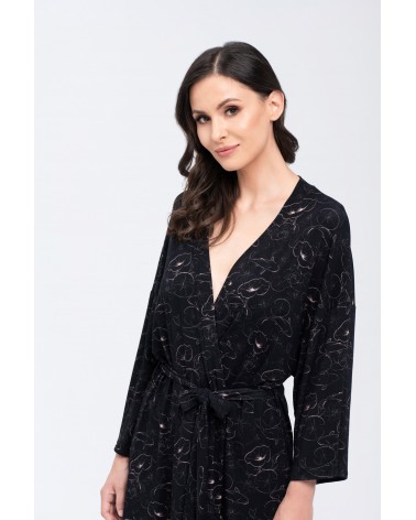 Szlafrok Koi Beżowo-Czarny