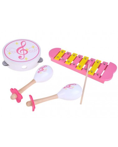 Drewniane instrumenty cymbałki tamburyn IN0085