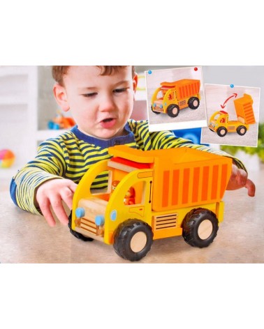 Drewniane auto  WYWROTKA ŚMIECIARKA ZA1810