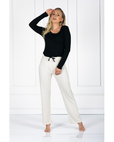 Piżama Naomi Black-Ecru