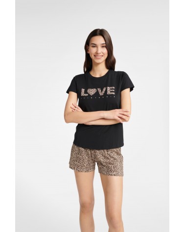 Piżama Boutique 40614-99X Karmelowo-Czarny