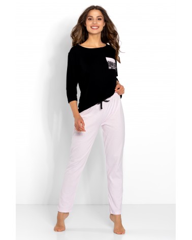 Piżama Ashley Black-Pink