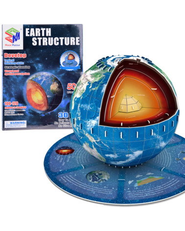 Puzzle 3D Planeta Ziemia 50 elementów struktura Ziemia ZA5348