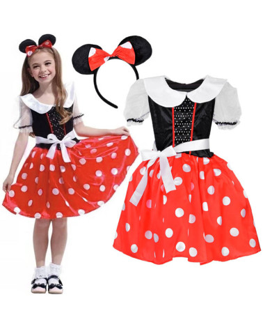 Uroczy Kostium Strój Myszki Minnie dla Dziewczynki przebranie L/XL ZA5280