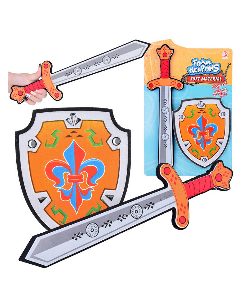 Zestaw dla Rycerza Piankowa Tarcza Miecz piankowy godło Lilia ZA5315