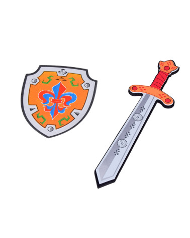 Zestaw dla Rycerza Piankowa Tarcza Miecz piankowy godło Lilia ZA5315