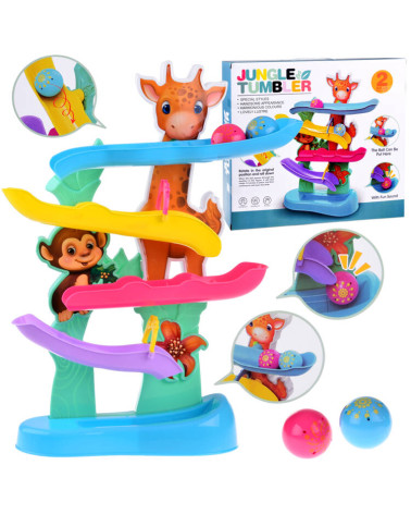 Interaktywny Kolorowy Tor dla kulek z dźwiękiem Dżungla ZA4375