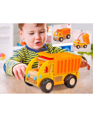 Drewniane auto  WYWROTKA ŚMIECIARKA ZA1810