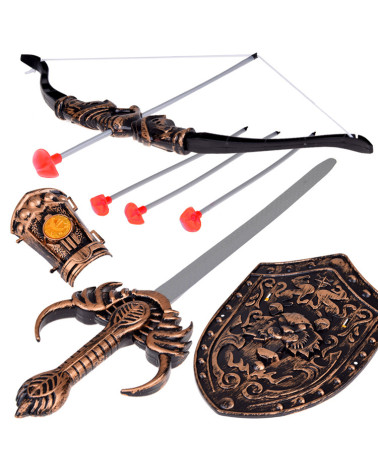 Zestaw Rycerza Łuk Miecz Tarcza Kostium Rycerski ZA5291