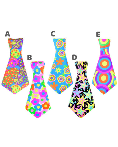 WYSTRZAŁOWY kolorowy KRAWAT na gumce na bal imprezę karnawał ZA0681