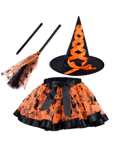 Strój na bal kostiumowy Czarownica + miotła ZA4806