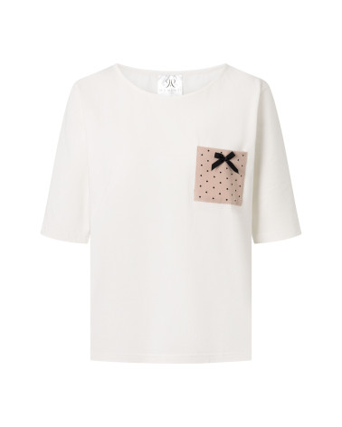 Piżama Ella Ecru-Powder Pink