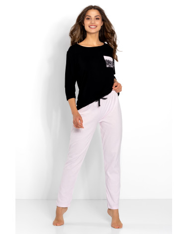 Piżama Ashley Black-Pink