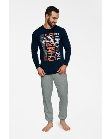 Piżama Block 40023-59X Granatowo-Szara