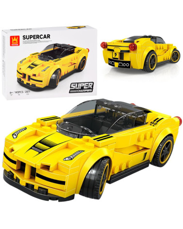 Klocki techniczne Sportowe auto ŻÓŁTE 143-elementy + naklejki ZA5742