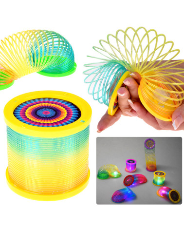 Sprężynka tęczowa DISCO 2w1 - Kolorowe oświetlenie LED i projektor ZA5890