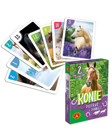 Karty gra karciana PIOTRUŚ + PAMIĘĆ - KONIE 2779