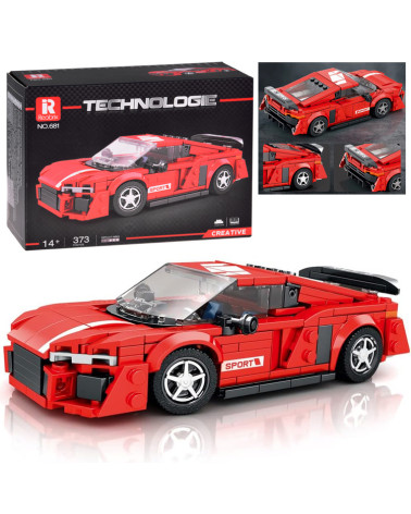 Klocki techniczne Auto CZERWONE w stylu sportowego coupe 373-ele ZA5782