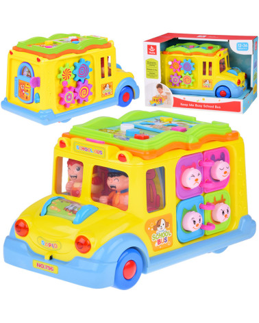 Autko Wesoły Autobus Interaktywny Kolorowy jeździ świeci gra ZA0019