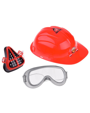 Duży zestaw strażaka kask piła 13ele straż pożarna ZA4698