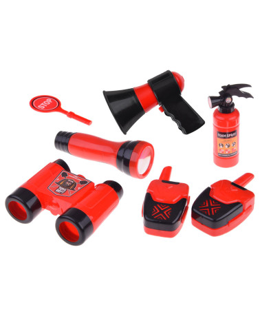 Duży zestaw strażaka kask piła 13ele straż pożarna ZA4698