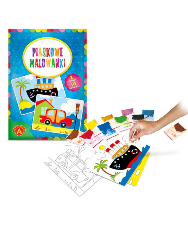 Alexander piaskowe malowanki zestaw 2 obrazki statek samochód ZA5407