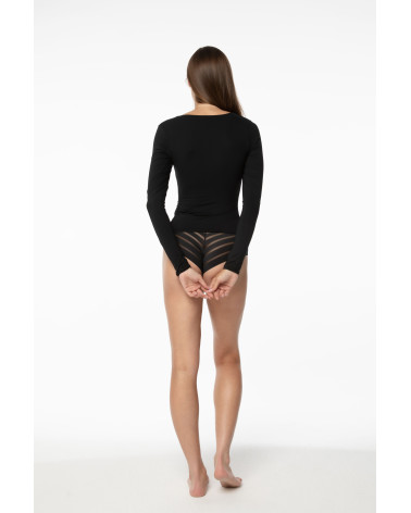 T-shirt Simple Longsleeve Czarny