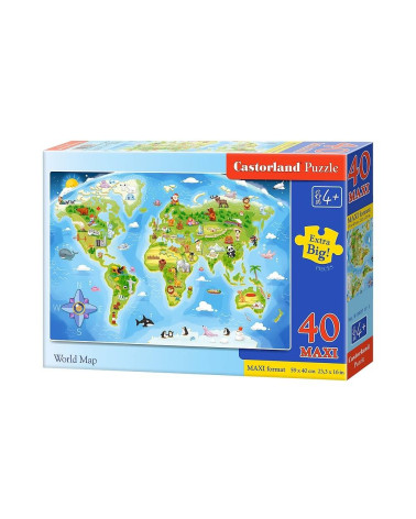 Puzzle 40 el. MAXI World Map