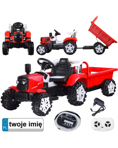 Traktor z przyczepą na akumulator świeci PA0234